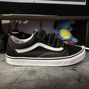 Vans Black and White Velcro Sneakers